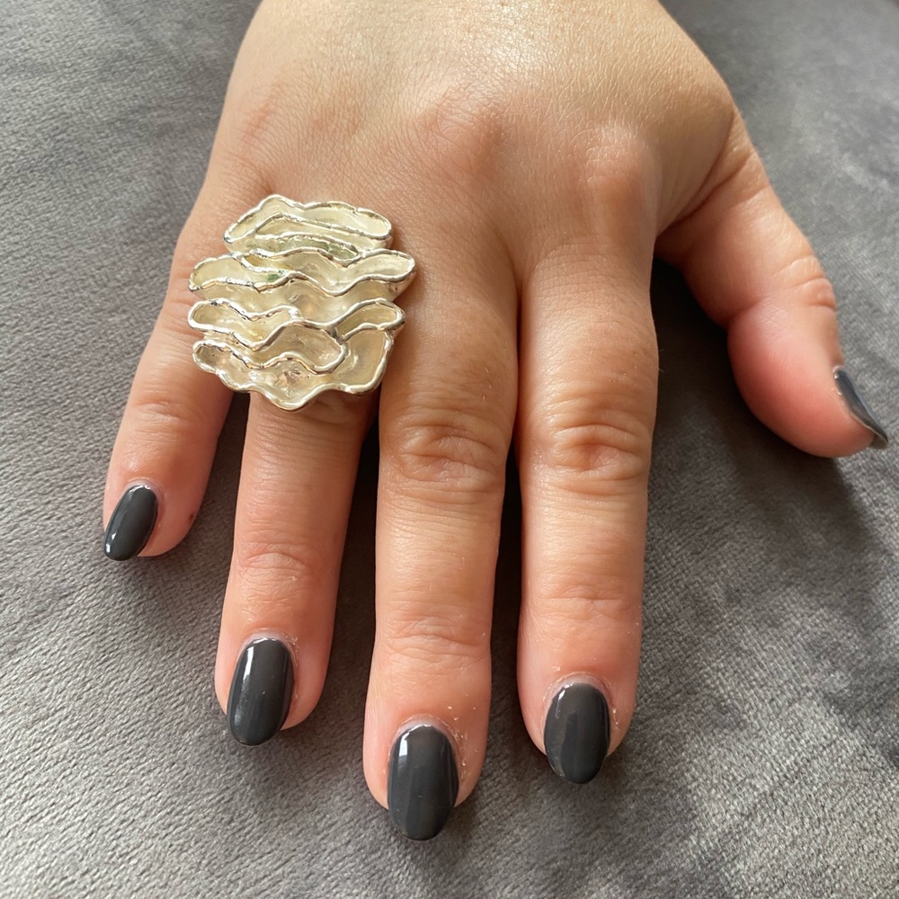 Silver Toned Expandable Ring